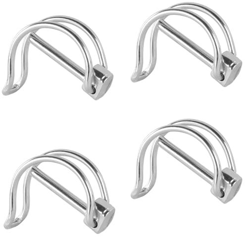Perno Spaccato Tubolare,Confezione da 4 Coppiglie Pieghevoli 6 x 45 mm con Chiusura a Scatto, Coppiglia, Perno di Bloccaggio, per Prato Agricolo Giardino