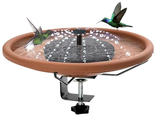 Vogelbad auf Schiene - Solarbrunnen für Vogelbad, Vogeltränke auf Brücke montiert | Zaunklemme für Solarbrunnen, Vogeltränke für hängende Brücke