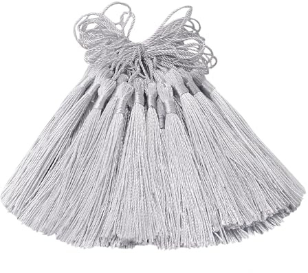 100 pezzi mini ciondoli a forma di nappa, in seta, piccoli per bricolage fai da te, segnalibri, ghirlanda, braccialetto, orecchini, collane, borse, biglietti, portachiavi, regalo, decorazione
