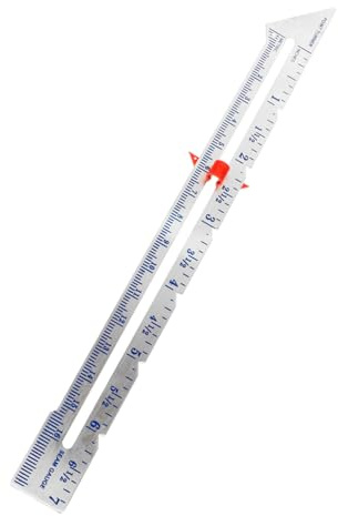 PHENOFICE Selbstgemacht Nählineal Aus Metall Und Kunststoff Silber Schiebelehre Mit Nahtmaß Und Knopfposition Für Selbstgemacht Nähprojekte Bastel Und Quiltzubehör Für Anfänger Und Hobbyisten
