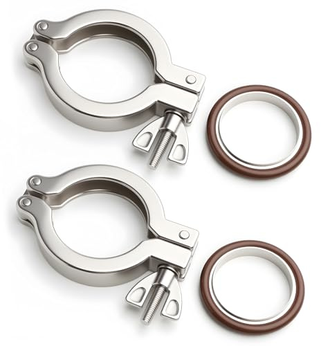 EASTVAC KF50 Edelstahl 304 Klemme mit Zentrierring, 2 Stück | Schnellspanner, O-Ring
