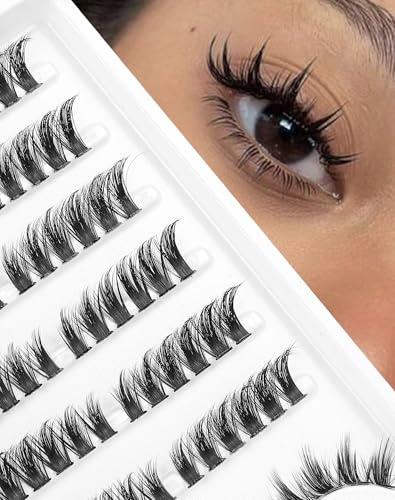 Jiocolor Manga-Wimpernbüschel, DIY-Wimpernverlängerung, Feen-Wimpernbüschel, C-Curl, stachelige Anime-Wimpern, zarte Einzelwimpern, 8–16 mm
