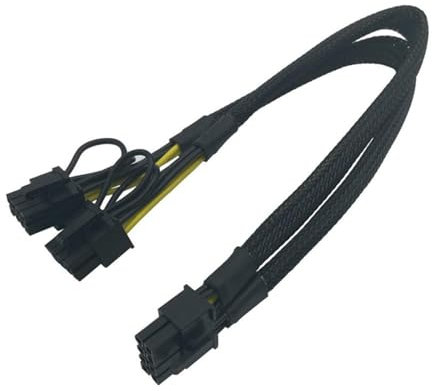 Fazvncv GPU VGA PCIe 8 pin maschio a due 2 x 8 pin (6+2) maschio PCIexpress cavo di prolunga sdoppiatore a Y intrecciato 40 cm