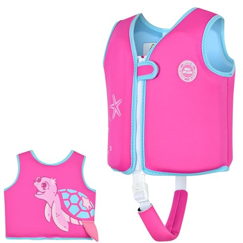 Kinder Mädchen Junge Schwimmlernweste, Schwimmhilfe Schwimmen Jacket für Kleinkinder Alter 1-6 mit Einstellbare Sicherheits Straps (RRT, 1-3)