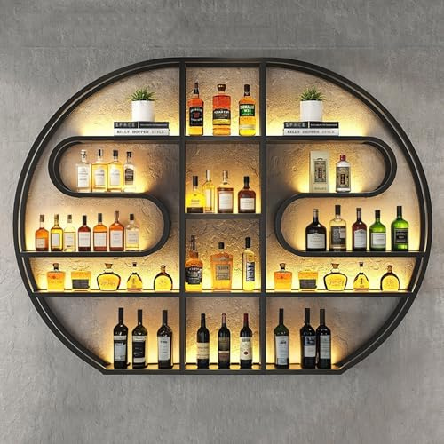 AKOGG Porte Bouteille Mural Industriel,Étagère A Vin Murale,Casier À Vin en Fer,Range Bouteille,Casier À Bouteilles en Métal,pour Cuisine Bar Cave À Vin(200cm(78.7in))