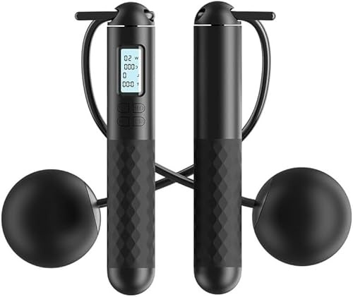 Every-body Ropeless JumpFlex PRO - Corde a Sauter Sans Fil Réglable avec Boule De Gravité Intelligente Compteur pour Fitness, Perte de Graisse, Gym (Noir)
