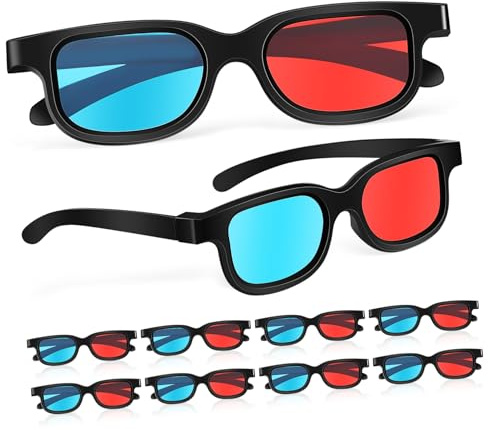 FOMIYES 3D Viewing Glasses Plastic 3 for 3D Movies at Home and Theater Lightweight Design Red Blue Anaglyph Eyewear for TV Screens Computer Monitors Movie Enthusiasts