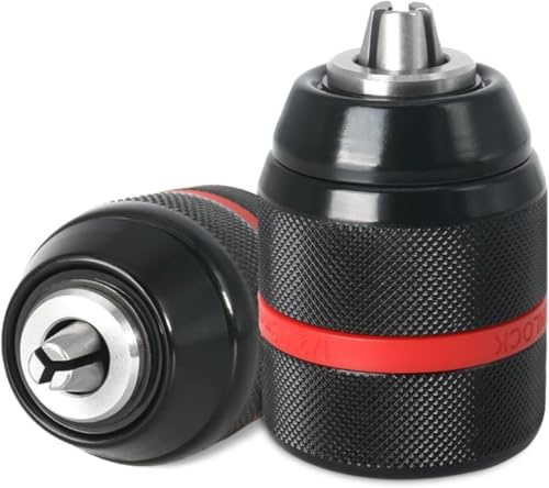 Keyless Drill Chuck, 1/2-20UNF Mount 2-13mm Self-Tightening Chuck Adapter, Quick-Change Heavy Duty Converter for Impact Drivers & Cordless Drills
