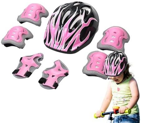 GkgWuxf Attrezzatura protettiva per bambini | Attrezzatura protettiva per bambini – Kit multifunzionale con casco e pastiglie per bambini dai 5 ai 10 anni sport all'aria aperta, skateboard, breakdance