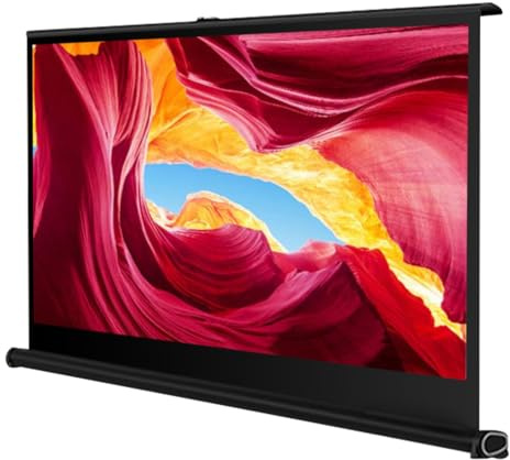Schermo di proiezione Portatile, Schermo da Tavolo Mobile Retrattile da Pavimento 16:9, Schermo di proiezione per Interni ed Esterni, Schermo cinematografico per Home Theater, Cinema in giar