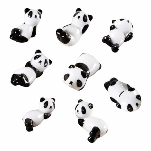 HXHWKEN 8 Stück Stäbchen Halter Keramik Panda Essstäbchenablage | Essstäbchenhalter für Tischdekoration Geeignet für Party Feier und Banquet