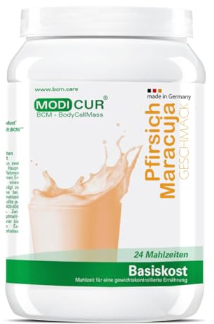 BCM Modicur Base Melocotón Maracuyá 1 lata de 480 g (24 porciones/batido de proteínas/BCM BodyCellMass)