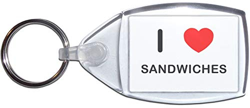 BadgeBeast.co.uk I Love Sandwiches - Porte-clés en plastique moyen