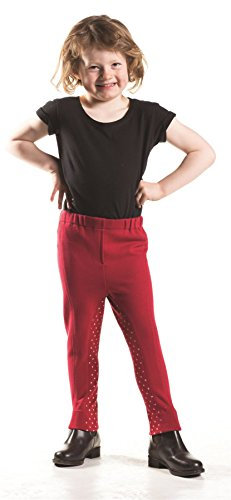HyPERFORMANCE Dotty Kinder Reithose, rot/champagner, gepunktet, Gr. XL