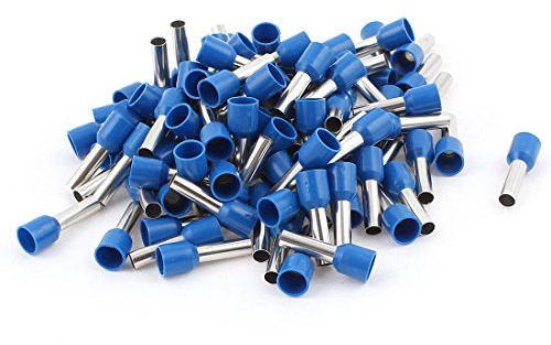 sourcingmap 100pcs 6mm2 Embout de Câble Embout de Câblage Cosse à Sertir électrique Fil Sertissage Borne Connecteur Terminal Isolé Bootlace Ferrule Bleu