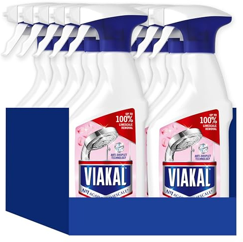 Viakal Limescale Remover Spray, Bathroom Cleaner Spray, Fresh Spring Rose Scent, 5 Litre (500 ml x 10), Toilet Cleaner Limescale Remover
