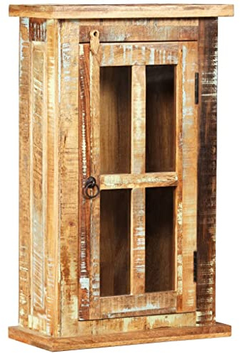vidaXL Wandschrank Altholz Massiv 44x21x72 cm