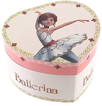 Caja de música para joyas / joyero musical de madera con bailarina animada y decoración Félicie, la pequeña bailarina del dibujo animado Bailarina - El lago de los cisnes (P. I. Chaikovski)