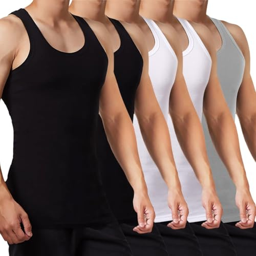 FALARY Camiseta de Tirantes para Hombre Pack de 3/5 de Algodón 100% más Colores