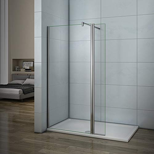 Aica parete per doccia 70cm walk-in con 40cm munito di paretina mobile e barra stabilizzatrice 90cm