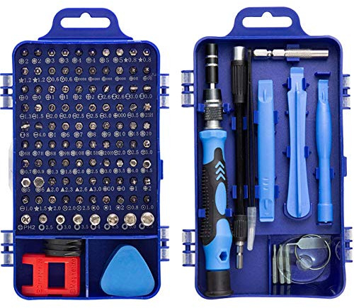 HPMAISON 122 in 1 Präzisions-Schraubendreher Set, Magnetisches Mini-Schraubendreher Set für iPhone, Laptop, PC, Uhr, Brille und andere Elektronik mit Magnetische Speichermatte