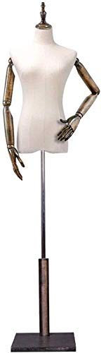 Schaufensterpuppe J-Manikins Schneiderinnen Dummy Dressmakers Fashion Students Display Büste mit Holzarm Massivholzbasis für Kleidung Schmuck Display Stand (Farbe: A, Größe: Groß)
