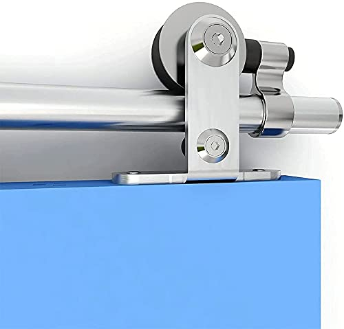 CCJH 183CM (6FT) Sliding Barn Door Hardware Kit, Top Mount Stainless Steel Sliding Door Closet Track Set - T Style