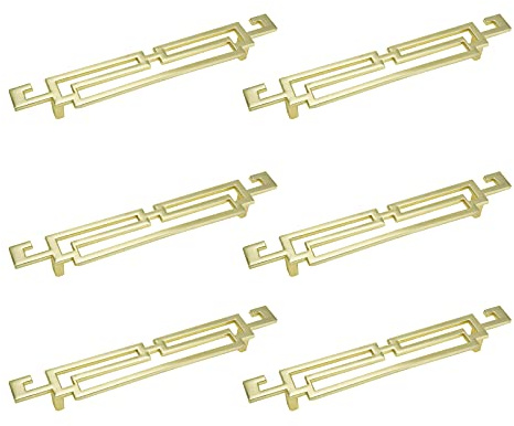 Savagrow 6 maniglie antiche per armadietti, 12,7 cm, dorate, per mobili, cassettiere, con viti