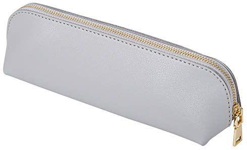 Fyore Federmäppchen, PU Leder Schlampermäppchen Kleines Stiftetasche Mit Reißverschluss (Wolken Grau)