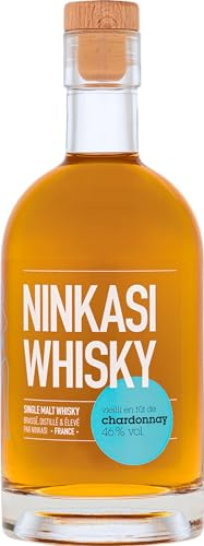 NINKASI - Whisky Chardonnay - Whisky Single Malt - Origine : France/Rhône-Alpes - Notes de Caramel, Fève de Tonka & Abricot - A déguster sur Glace ou en Cocktail - 46% Alcool - 70cl