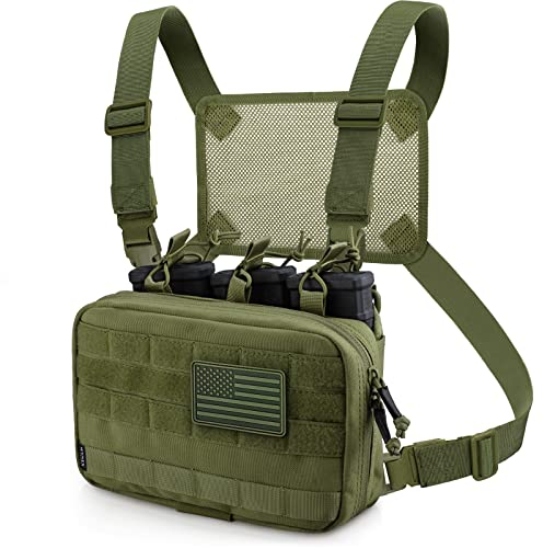 WYNEX Taktische Mag Admin-Tasche, Molle Utility Tool Pouch Medical EMT Organizer mit Triple Stacker Magazine Halter für M4 M16 Patch enthalten