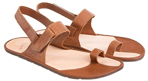 Magiska skor barfotaskor dam, sommarsandaler med tåslinga, sandaler barfota kvinnor, lädersandaler platta, skor barefoot sandaler, barfotasandaler, lädersandaler, storlek 36–43, Aurora, BRUN, 40 EU