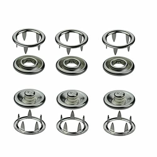 Druckknöpfe Jersey wählbar von 8,5 mm bis 21 mm,100 Stück Jersey-Snaps, Metallknöpfe, Messing rostfrei & nickelfrei in der Farbe Silber (Größe 9,5 mm)