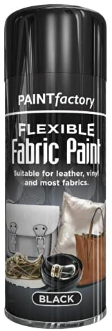 AlezyB - Flexible Fabric Spray Paint 200ml,Suitable for Leather Vinyl Textile Clothes and most fabrics (1 x Pack, Black)