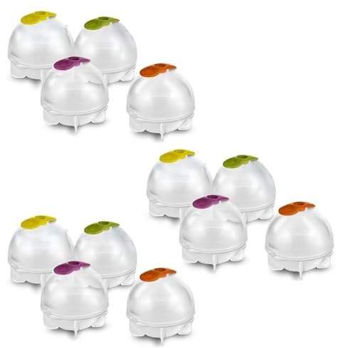 12 Pièces/16 Pièces Plateaux À Glaçons Moules À Glaçons De Forme Ronde Faciles À Libérer Pour Les Cocktails De Whisky Jus De Boissons Moules À Glaçons En Silicone Boules