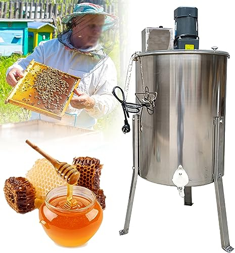 ANXYYDS Elektrischer Honigschleuder-Trenner, 2/3/4 Rahmen, Bienenschleuder, Edelstahl, Wabenschleuder, Kurbel. Imkerei-Extraktions-Bienenhaus-Zentrifugenausrüstung,2frame