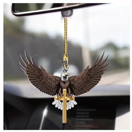 JUGALIADC Auto Deko Adler-Kreuz-Autoanhänger, Hängende Verzierung, Weihnachtsbaumschmuck