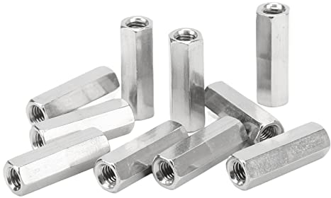 Tissting 20 Stück Langmutter M5 x 0,8 (8mm OD, 25mm Länge) - Sechskant-Kupplungsmuttern Aus Edelstahl 304 Für Robuste Verbindungen In Heimdekoration Und Maschinenwartung