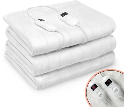 GORELAX Heated Mattress Pad King Size, 80 x 78 Inch Electric Mattress Pad Cover with Dual Control, 9 Heating Settings & 9H Timer, Bed Warmer with Deep Pocket, Machine Washable, Fits 4”-10” Mattress