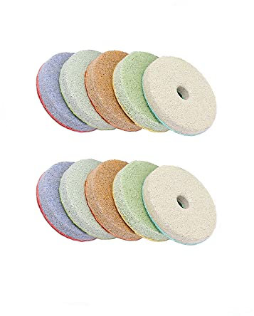 BomDog Ruota Lucidante, Tamponi per Lucidatura in Spugna da 100 Mm, 10 Pezzi Mola Abrasiva Grana 6000 da 4 Pollici, Dischi Abrasivi per Pietra Di Marmo Diamantata/4 Inch 6000#/4 Inch 6000#