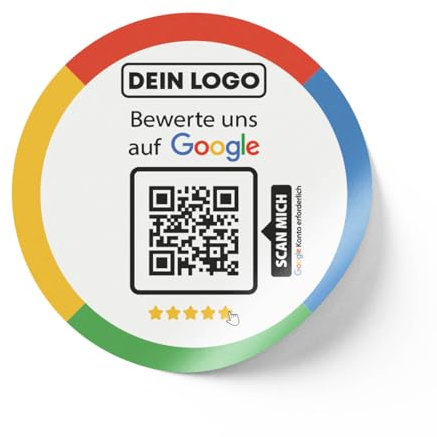 bewertly Google Bewertung Aufkleber mit QR-Code – Einfaches Kundenfeedback, Hochwertiger Aufkleber, Ideal für Geschäfte und Dienstleister (100)
