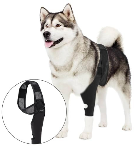AYLIORUY Verstellbare Hundekniebandage für gerissenes ACL Vorderes Hinterbein zur Unterstützung bei Kreuzbandverletzung Bessere Genesung mit Hundebeinbandbandbandagen für Vorderbein Hinterbein S