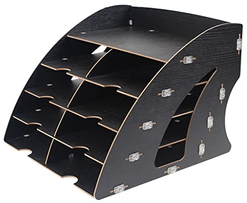 Aktenmagazin-Ordnerhalter, Aktenorganisator, 5-Lagig, Holz, Fächerförmig, Schreibtisch-Organizer, A4-Dokument, Zeitschriftensammler, Briefhalter, Organizer, Aufbewahrungsbox, Zuhause, Büro, Schule, Z