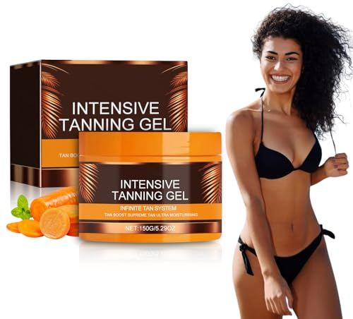 Shefave Intensive Tanning Gel, Karottenöl Selbstbräuner, Cream Bronzer Bräunungsbeschleuniger, Bräunungscreme, Luxuriöses Intensiv Bräunungsgel, feuchtigkeitsspendend Self Tanner, 150g