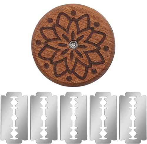 Brot Schneide Werkzeug,Bäckermesser Brot mit Rasierklinge,Teigmesser aus Holz,Baguettemesser,Brot Lame Cutter,Teig Scoring Hieb Teigmesser für DIY Brotteig Muster (Lilienmuster)