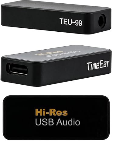 TimeEar Mini amplificador de auriculares USB-C DAC portátil de alto rendimiento para teléfonos móviles, PC, laptop, coche, audio doméstico (negro)