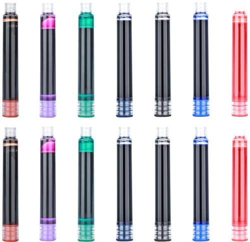 Gullor 35 cartucce d'inchiostro per penna stilografica, con custodia, ricariche per penna, dimensioni standard internazionali, diametro foro 2,6 mm