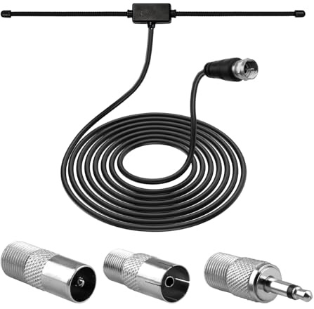 Dab Antenne Radio FM Haute Voiture Performance avec câble d'extension de 3 m : Réception stéréo Ultra-Sensible pour systèmes Home-cinéma, chaînes Hi-FI et récepteurs Audio Interieur