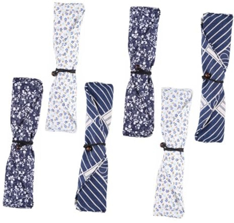 LABRIMP 6 Pièces à Couverts Titulaire Pochette Organisateur De Pochette à Ustensiles Étui à Baguettes Réutilisable à Couverts Réutilisable Tissu