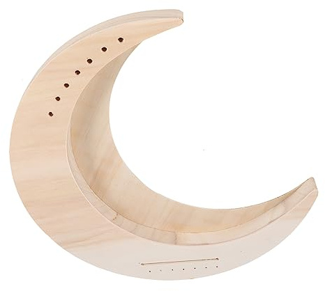 Tragbare 7-saitige Holzleierharfe in Mondform für Anfänger | Holz und Metall, Selbstgemacht Unbehandelte Oberfläche, Sanfte Kanten, Beige Ausführung